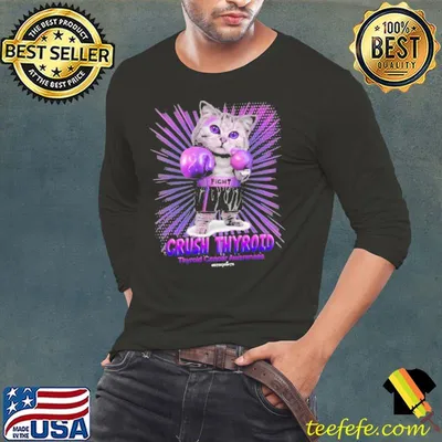 Official crush Thyroid Thyroid Cancer Awareness Cat Boxing shirt