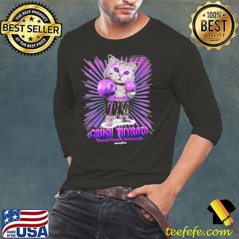 Official crush Thyroid Thyroid Cancer Awareness Cat Boxing shirt