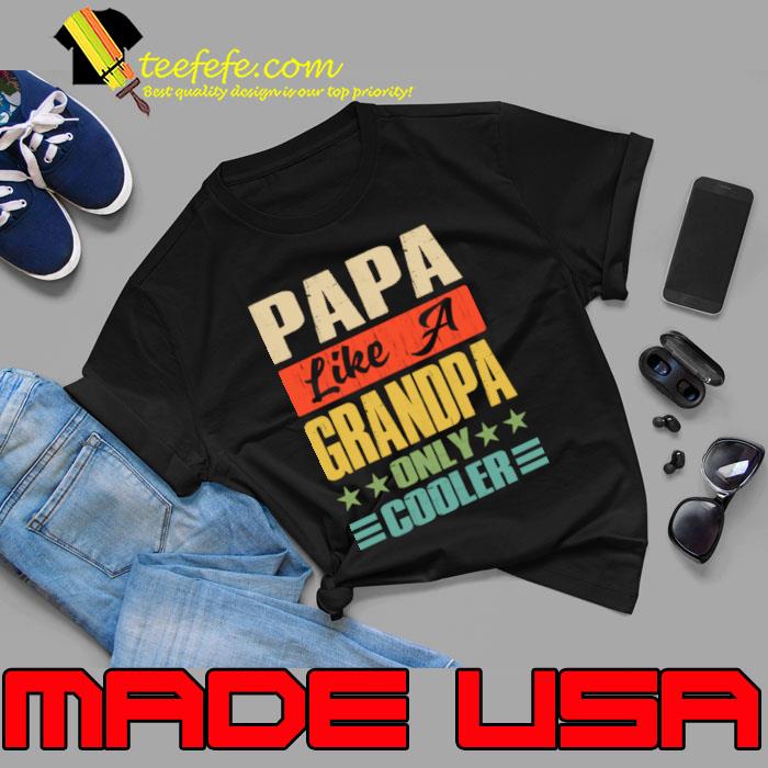 Papa Like A Grandpa Only Cooler Vintage Stars Dad Papa Definition T-Shirt