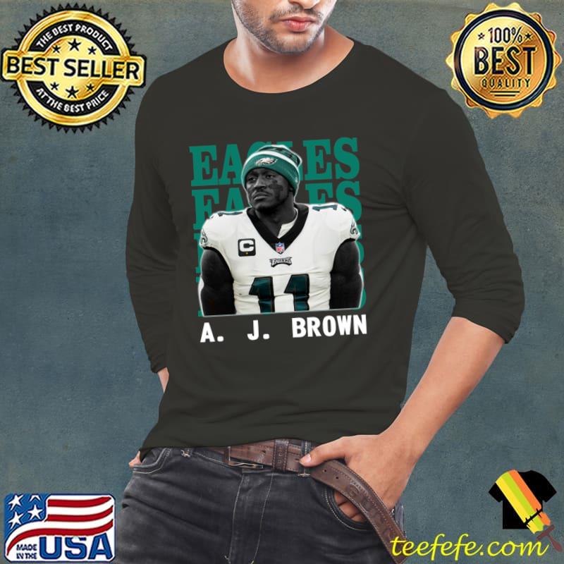 Philadelphia Eagles A. J. Brown 11 American football wide receiver T-Shirt Long Sleeve Tee Philadelphia Eagles A. J. Brown 11 American football wide receiver T-Shirt Long Sleeve Tee