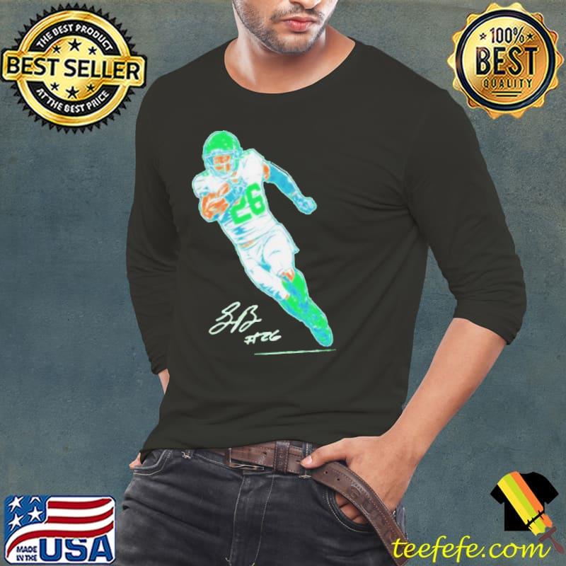 Philadelphia Eagles Saquon Barkley 26 signature superstar pose s Long Sleeve Tee Philadelphia Eagles Saquon Barkley 26 signature superstar pose s Long Sleeve Tee
