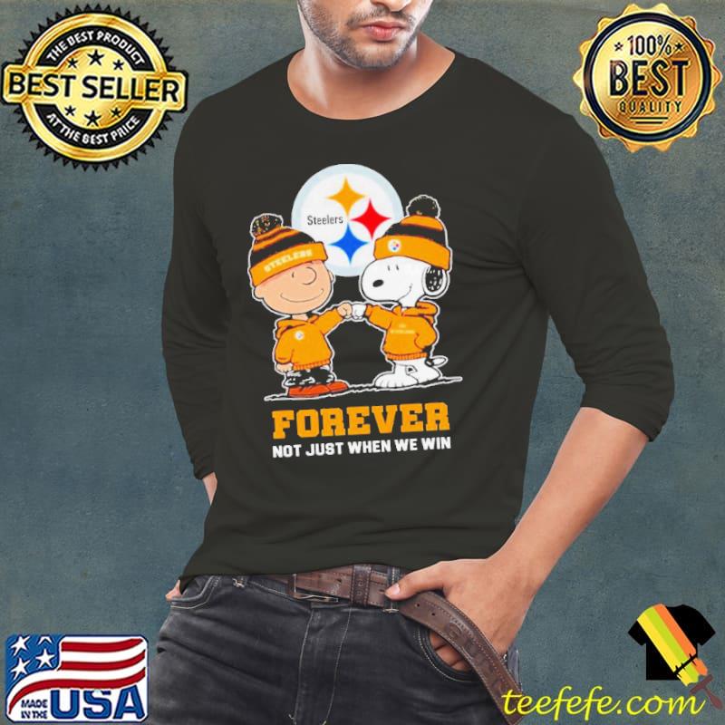 Pittsburgh Steelers Charlie Brown and Snoopy forever not just when we win s Long Sleeve Tee Pittsburgh Steelers Charlie Brown and Snoopy forever not just when we win s Long Sleeve Tee