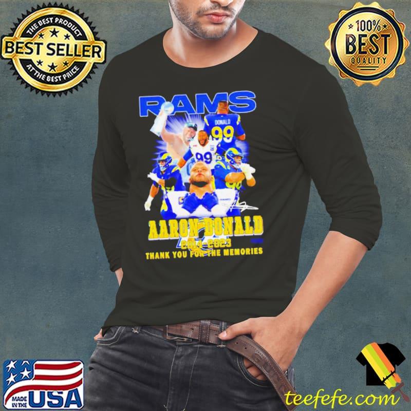 Rams Aaron Donald 2014 2023 Thank You For The Memories Shirt Long Sleeve Tee Rams Aaron Donald 2014 2023 Thank You For The Memories Shirt Long Sleeve Tee