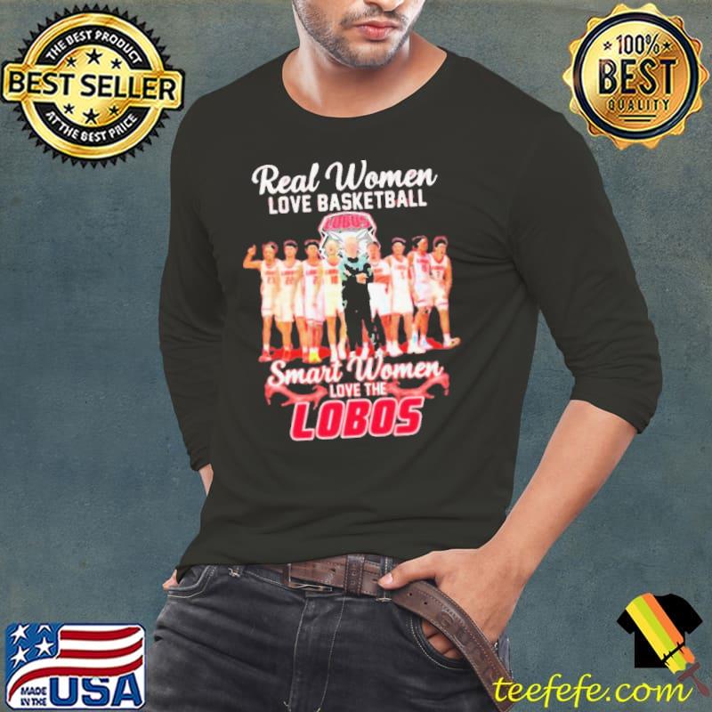 Real Women Love Basketball Smart Women Love The Lobos Shirt Long Sleeve Tee Real Women Love Basketball Smart Women Love The Lobos Shirt Long Sleeve Tee