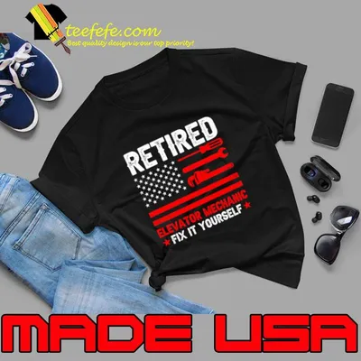 Retired Elevator Mechanic Fix It Yourself American flag Stars T-Shirt