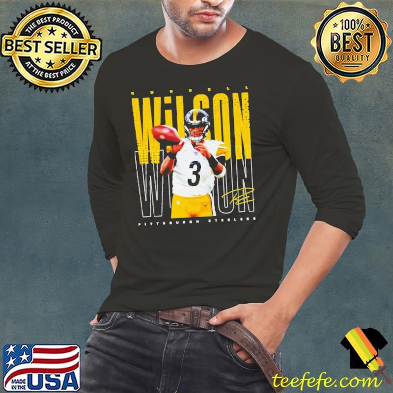 Russell Wilson Pittsburgh Steelers signature s Long Sleeve Tee Russell Wilson Pittsburgh Steelers signature s Long Sleeve Tee