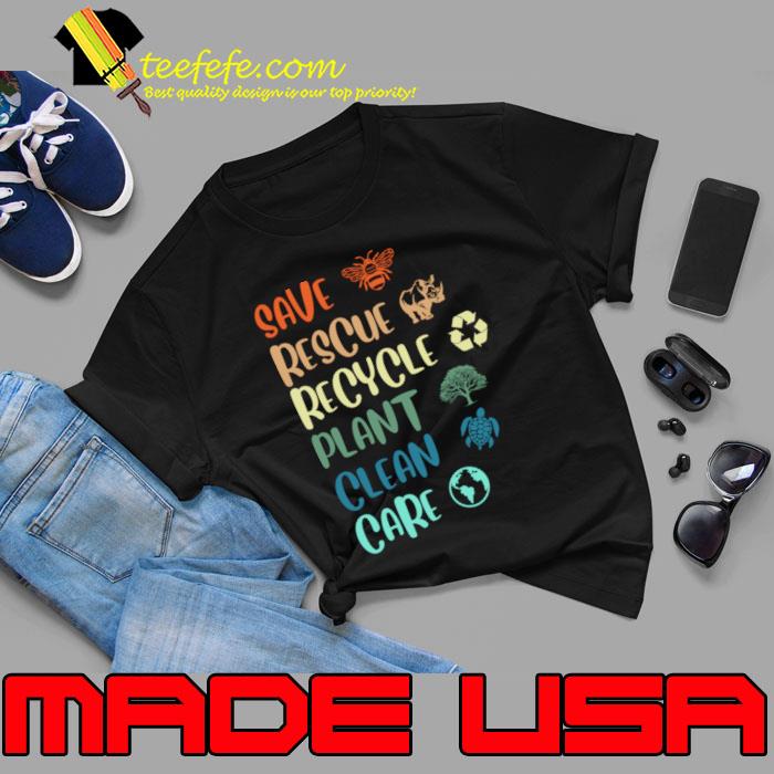Save Bees Rescue Animals Recycle Plastic Earth Day April 22 T-Shirt