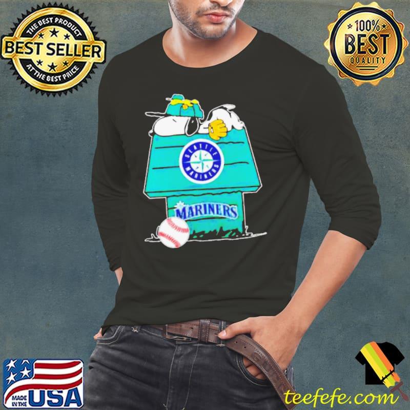Seattle Mariners Snoopy And Woodstock The Peanuts Baseball Shirt Long Sleeve Tee Seattle Mariners Snoopy And Woodstock The Peanuts Baseball Shirt Long Sleeve Tee