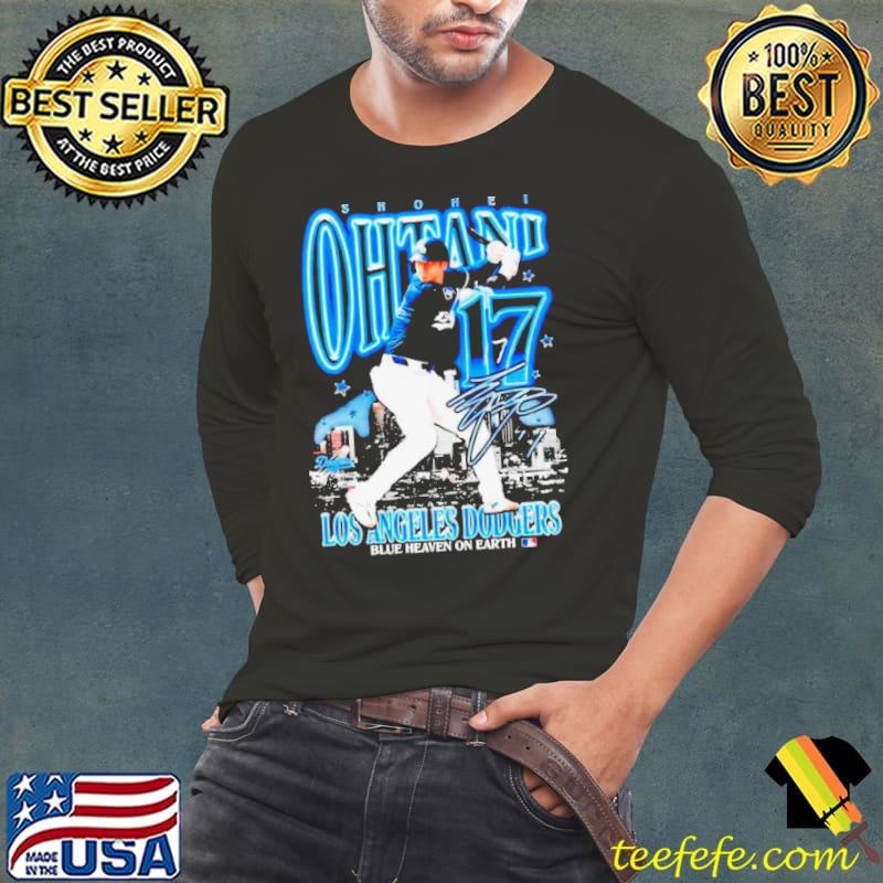 Shohei Ohtani Los Angeles Dodgers blue heaven on earth s Long Sleeve Tee Shohei Ohtani Los Angeles Dodgers blue heaven on earth s Long Sleeve Tee