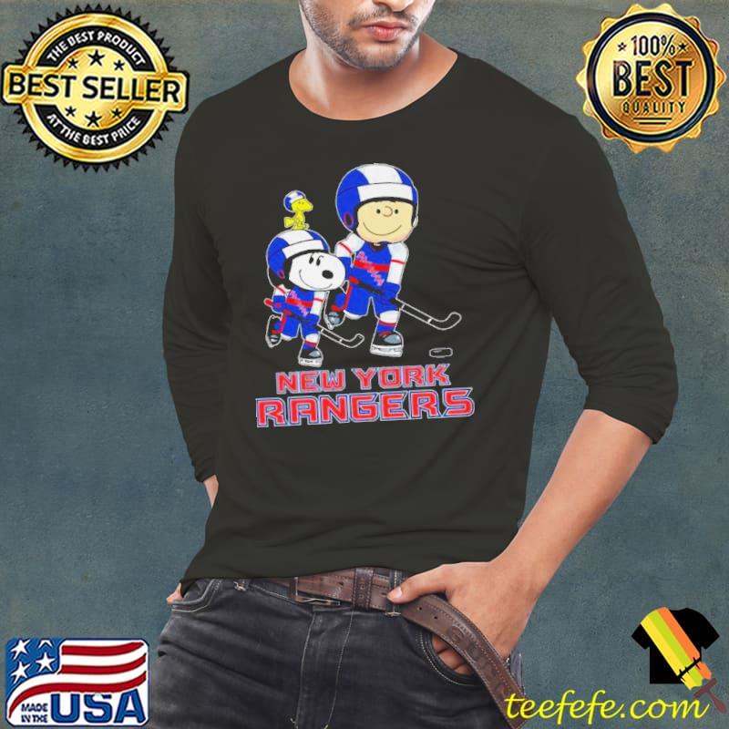 Snoopy And Charlie Brown New York Rangers Hockey Shirt Long Sleeve Tee Snoopy And Charlie Brown New York Rangers Hockey Shirt Long Sleeve Tee