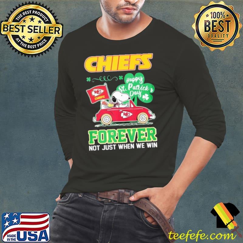 Snoopy and Woodstock driving car Chiefs Happy St Patrick’s Day forever s Long Sleeve Tee Snoopy and Woodstock driving car Chiefs Happy St Patrick’s Day forever s Long Sleeve Tee