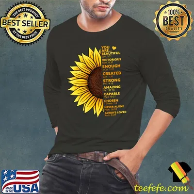 Sunflower Christian Religious Thankful Grateful Blessed T-Shirt