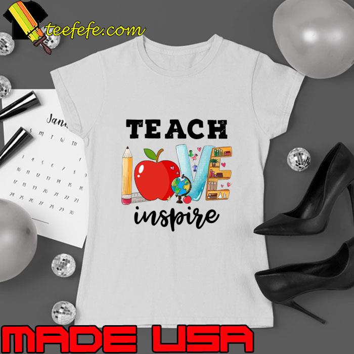 Teacher Teach Love Inspire Personalized Pencils Apple Back To SChool T-Shirt