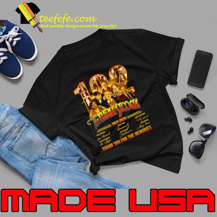 The Three Stooges 102th Anniversary 1922 – 2024 Thank You For The Memories T Shirt Unisex The Three Stooges 102th Anniversary 1922 – 2024 Thank You For The Memories T Shirt Unisex