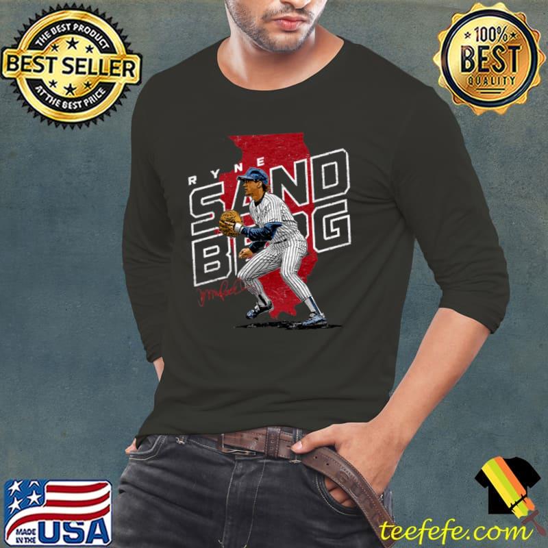 Top american former professional baseball player, coach, and manager ryne sandberg player map T-Shirt Long Sleeve Tee Top american former professional baseball player, coach, and manager ryne sandberg player map T-Shirt Long Sleeve Tee