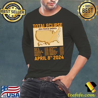 Total Solar Eclipse April 8th 2024 Tour of America T-Shirt