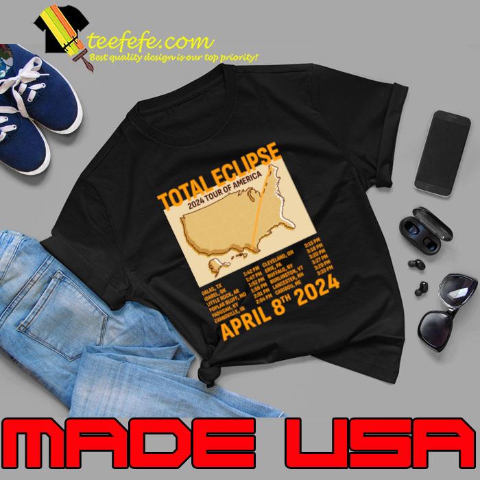 Total Solar Eclipse April 8th 2024 Tour of America T-Shirt Unisex Total Solar Eclipse April 8th 2024 Tour of America T-Shirt Unisex