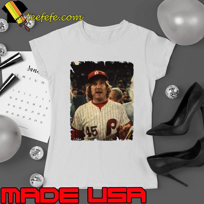 Tug McGraw in Philadelphia Phillies American professional baseball relief pitcher T-Shirt Ladies tee Tug McGraw in Philadelphia Phillies American professional baseball relief pitcher T-Shirt Ladies tee