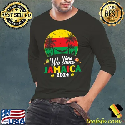 We Here We Come Jamaica 2024 Summer Vacation Palm Tree Vintage T-Shirt