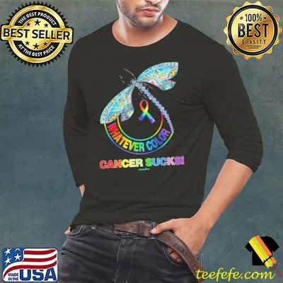 Whatever color cancer sucks dragonfly Cancer Awareness shirt
