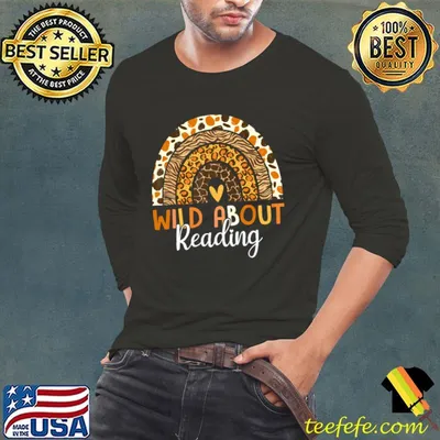 Wild About Reading Teacher Back To School Leopard Rainbow T-Shirt