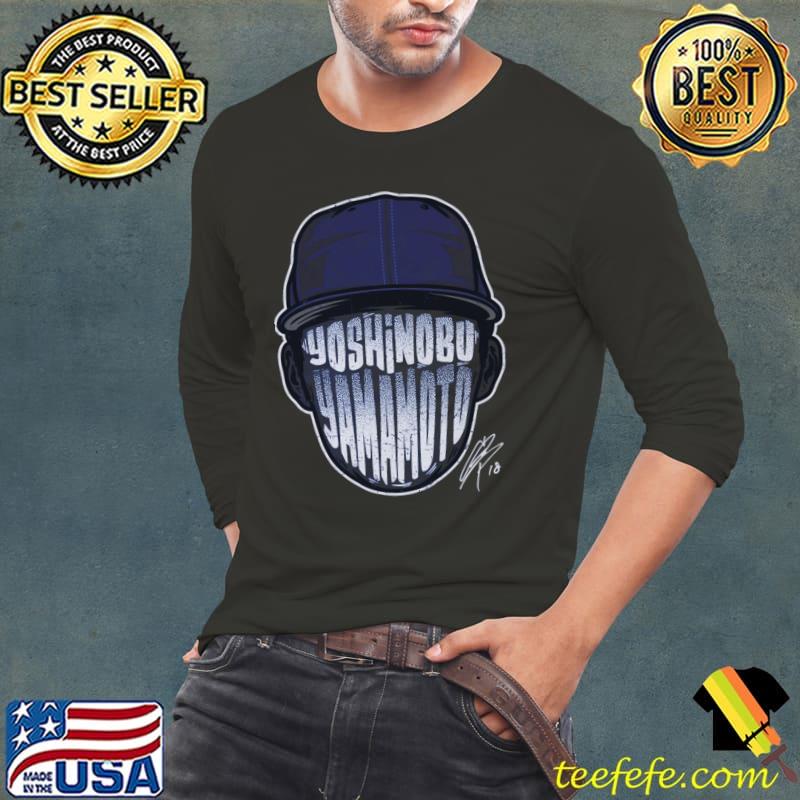 Yoshinobu Yamamoto Los Angeles D Player Silhouette Signature T-Shirt Long Sleeve Tee Yoshinobu Yamamoto Los Angeles D Player Silhouette Signature T-Shirt Long Sleeve Tee