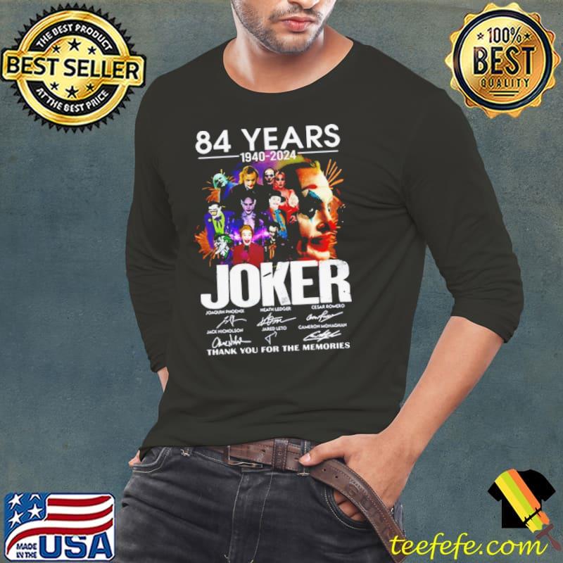 84 Years 1980-2024 Joker Thank You For The Memories Signatures Shirt Long Sleeve Tee 84 Years 1980-2024 Joker Thank You For The Memories Signatures Shirt Long Sleeve Tee