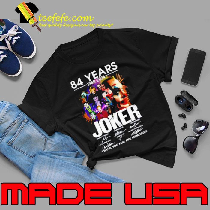 84 Years 1980-2024 Joker Thank You For The Memories Signatures Shirt