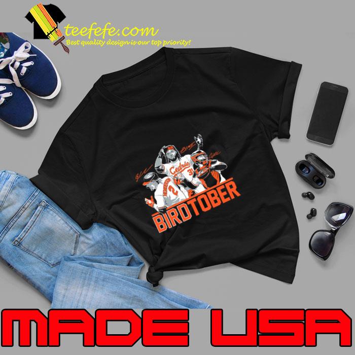 Adley Rutschman Gunnar Henderson & Cedric Mullins Birdtober T-Shirt Unisex Adley Rutschman Gunnar Henderson & Cedric Mullins Birdtober T-Shirt Unisex