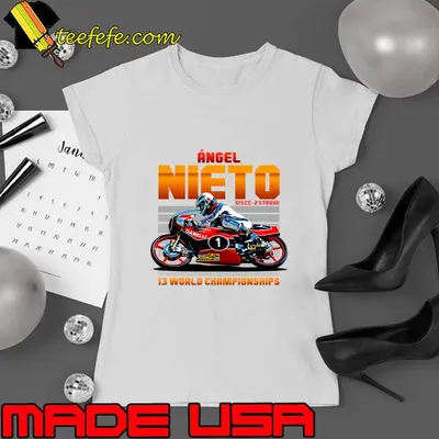 Angel Nieto Legend Retro Spanish professional Grand Prix motorcycle racerT-Shirt