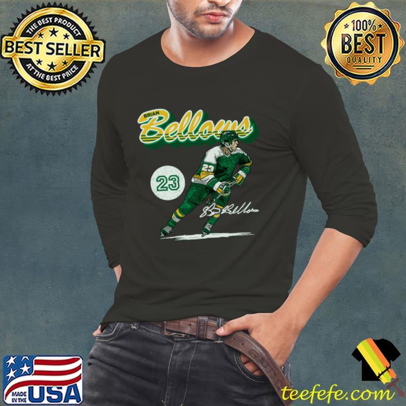 Brian Bellows Canadian professional ice hockey player Minnesota Retro Script T-Shirt Brian Bellows Canadian professional ice hockey player Minnesota Retro Script T-Shirt