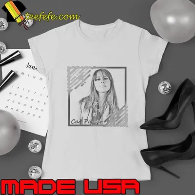 Cat Power American singer-songwriter in Black & White Frame Concept T-Shirt