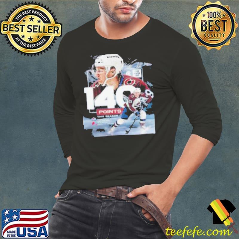 Congrats Nathan MacKinnon From Colorado Avalanche For Scoring 140 Points In This Season Classic Shirt Long Sleeve Tee Congrats Nathan MacKinnon From Colorado Avalanche For Scoring 140 Points In This Season Classic Shirt Long Sleeve Tee