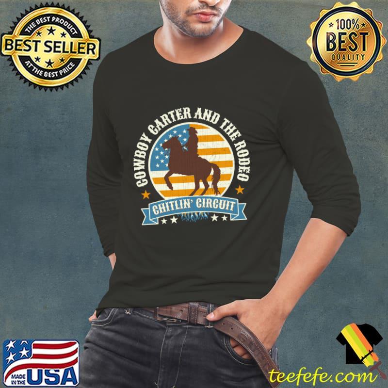 Cowboy Carter And The Rodeo Chitlin Circuit Vintage Usa Flag T-Shirt Long Sleeve Tee Cowboy Carter And The Rodeo Chitlin Circuit Vintage Usa Flag T-Shirt Long Sleeve Tee