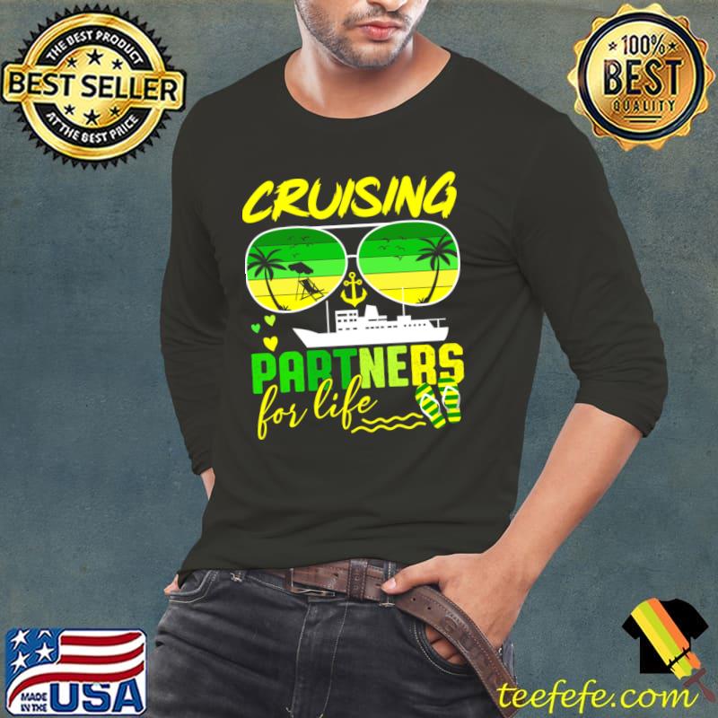 Cruising Partners For Life Matching Couple Sunglasses Retro T-Shirt Long Sleeve Tee Cruising Partners For Life Matching Couple Sunglasses Retro T-Shirt Long Sleeve Tee