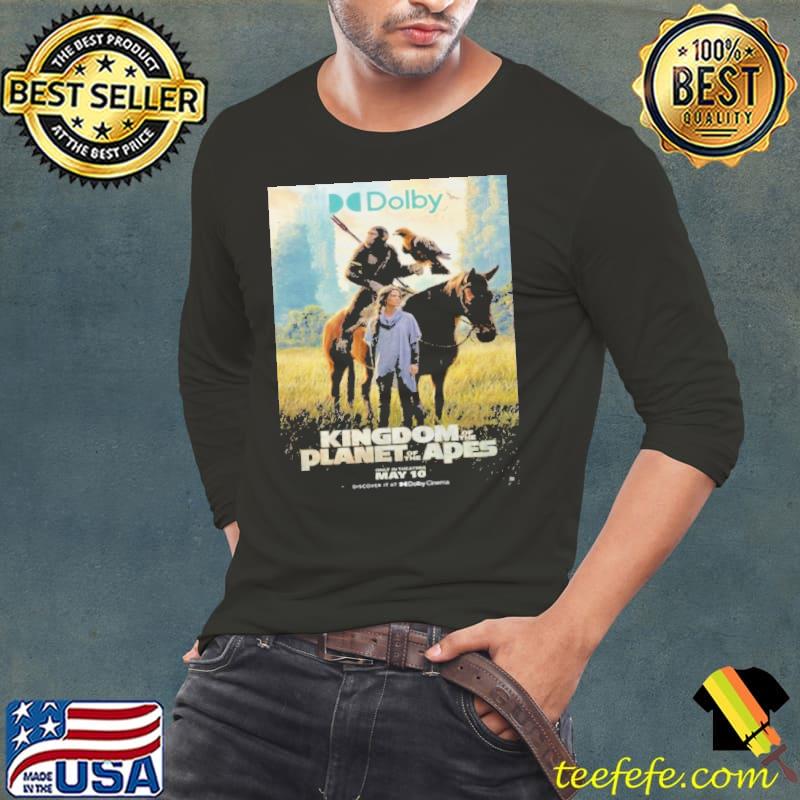 Dolby Cinema Poster For Kingdom Of The Planet Of The Apes Releasing In Theaters On May 10 s Long Sleeve Tee Dolby Cinema Poster For Kingdom Of The Planet Of The Apes Releasing In Theaters On May 10 s Long Sleeve Tee