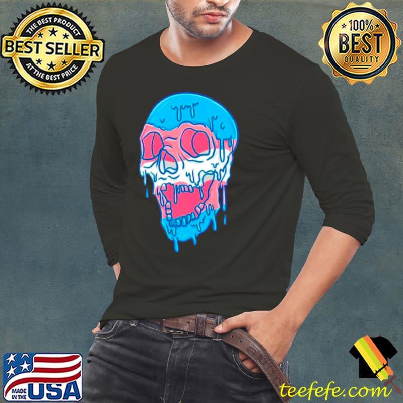 Dripping trans pride skull transgender s Long Sleeve Tee Dripping trans pride skull transgender s Long Sleeve Tee