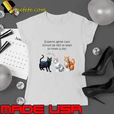 Experts agree cats should be fed at least 10 times a day cat T-Shirt