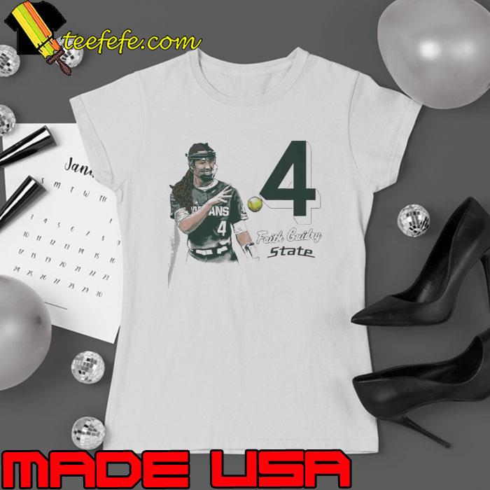 Faith Guidry 4 MSU softball cartoon s Ladies tee Faith Guidry 4 MSU softball cartoon s Ladies tee