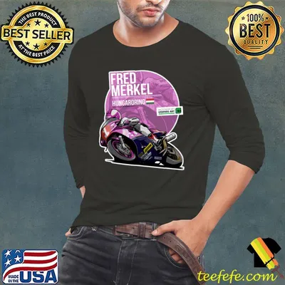 Fred Merkel 1989 Hungaroring American former professional motorcycle road racer T-Shirt