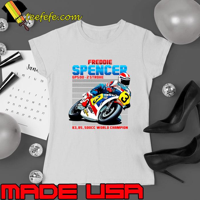 Freddie Spencer American former world champion motorcycle racer Champion 80s Retro T-Shirt
