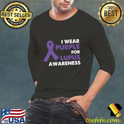 I Wear Crush Lupus Awareness Purple Ribbon T-Shirt