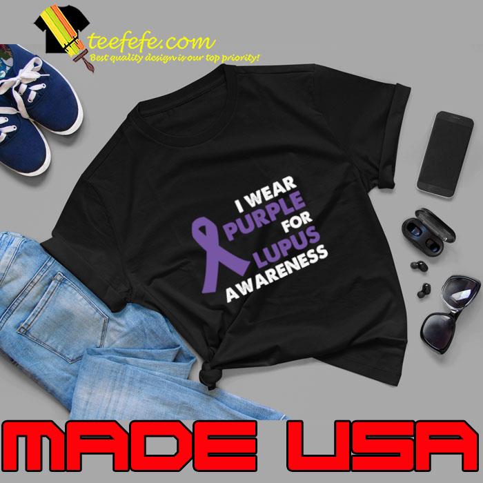 I Wear Crush Lupus Awareness Purple Ribbon T-Shirt Unisex I Wear Crush Lupus Awareness Purple Ribbon T-Shirt Unisex