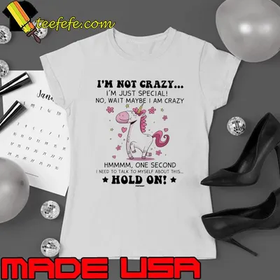 I'm Not Crazy Unicorn Wait Maybe Am Crazy One Second Hold On shirt