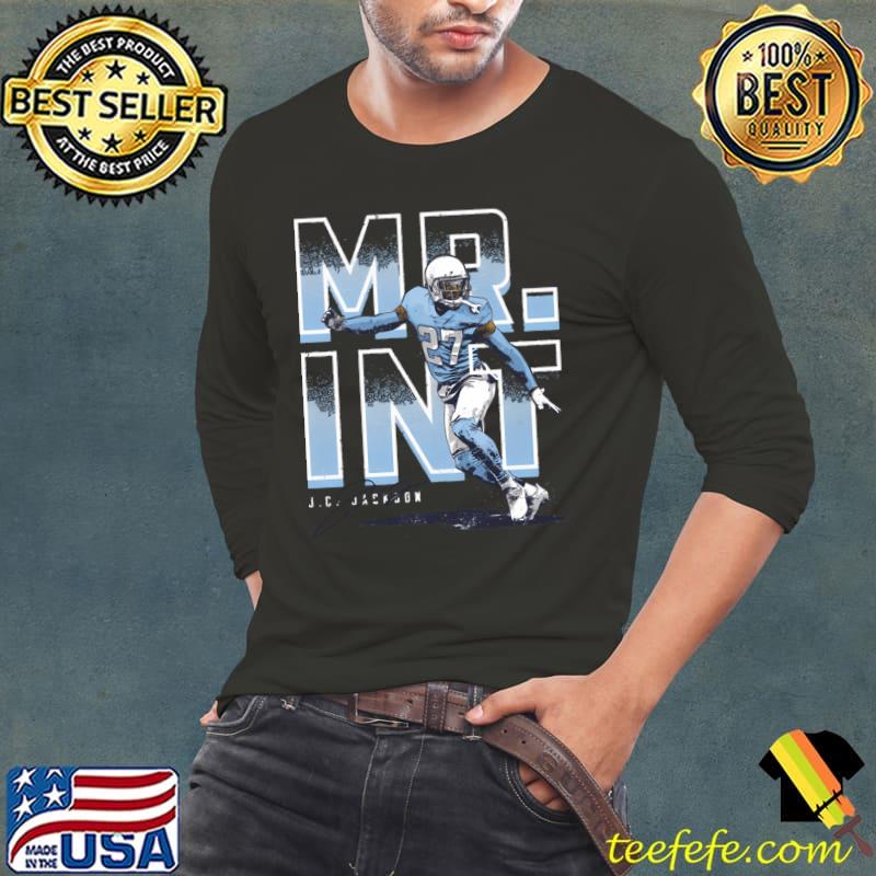 J.C. Jackson Los Angeles C Mr. Int American football cornerback T-Shirt