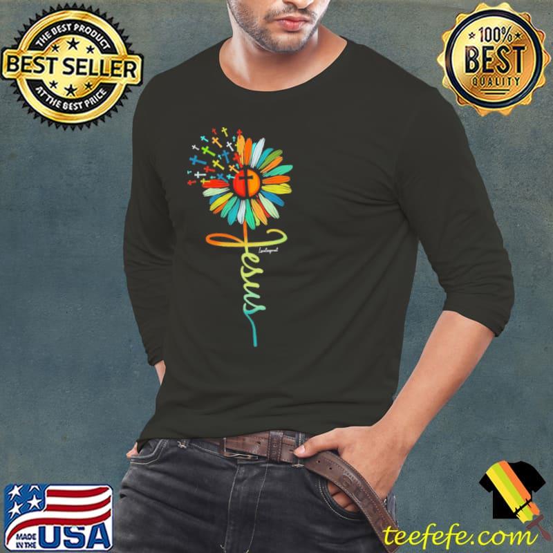 Jesus cross sunflower colors s Long Sleeve Tee Jesus cross sunflower colors s Long Sleeve Tee