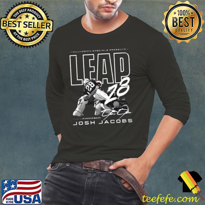 Josh Jacobs Las Vegas Touchdown Leap T-Shirt Josh Jacobs Las Vegas Touchdown Leap T-Shirt