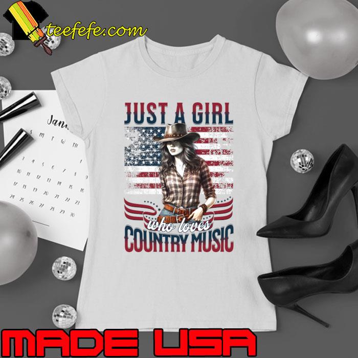Just A Girl Who Loves Country Music Patriotic Cowgirl 4th of July Tee T-Shirt Ladies tee Just A Girl Who Loves Country Music Patriotic Cowgirl 4th of July Tee T-Shirt Ladies tee