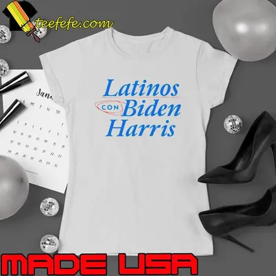 Latinos con Biden Harris shirt