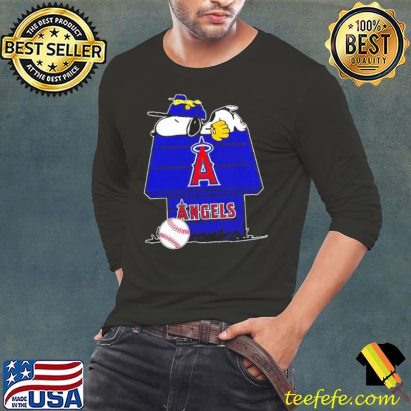 Los Angeles Angels Snoopy And Woodstock The Peanuts Baseball Shirt Long Sleeve Tee Los Angeles Angels Snoopy And Woodstock The Peanuts Baseball Shirt Long Sleeve Tee